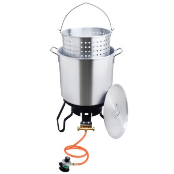 1852 Krabb-/musselkokare 52 l med gasolbrännare och stativ