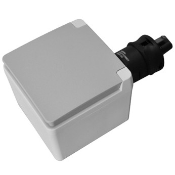 Ratio utanpåliggande Schuko för landström m. lock 16 A IP55