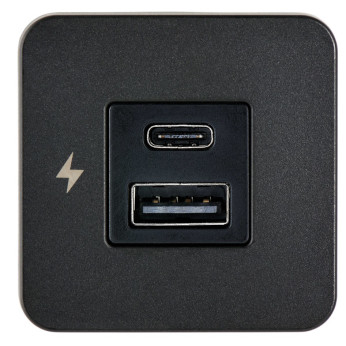 Scanstrut tile indbygningstik usb-a & usb-c sort