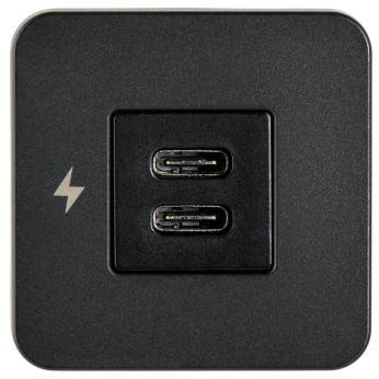 Scanstrut tile indbygningstik usb-c & usb-c sort