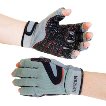 1852 segelhandskar u/fingrar svart med silikongrepp storlek.