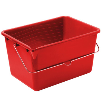 Rektangulär målarhink i hållbar plast – med bärhandtag och optimal rullåtkomst