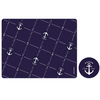 MB Sailor PVC bordstablett och glasunderlägg 6 st 45 x 30 cm